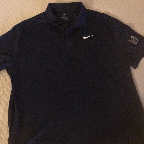 Nike Tiger Woods Navy Blue Golf Polo Shirt Size Large